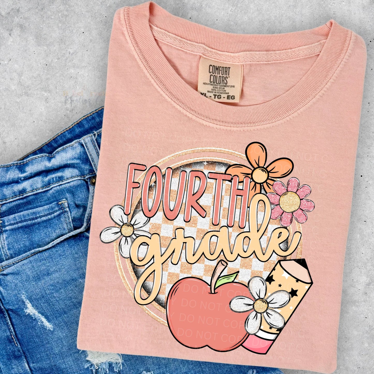 Daisy Peach Grade Level - Back to School Tee