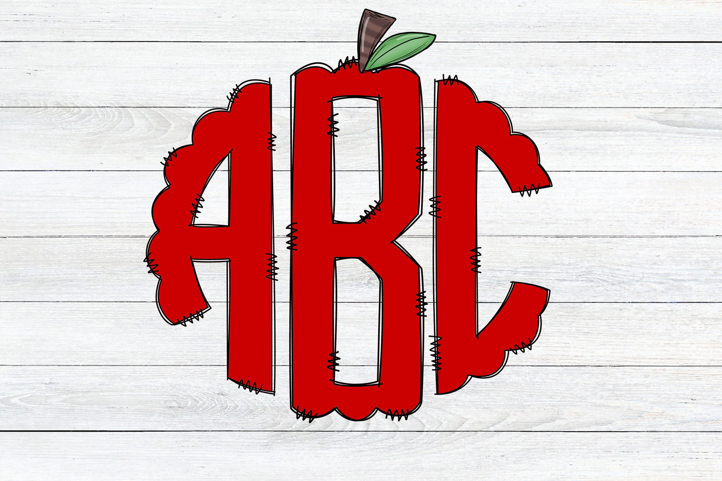 Apple Monogram Monogram - Back to School Tee