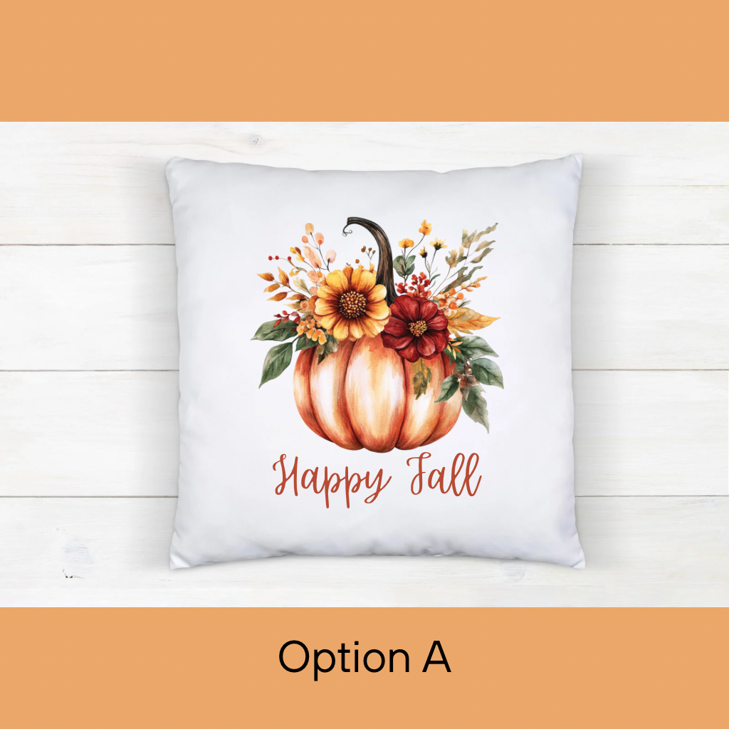 Fall Pumpkin Floral Pillows - Home Decor Pillow