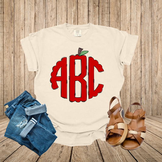 Apple Monogram Monogram - Back to School Tee