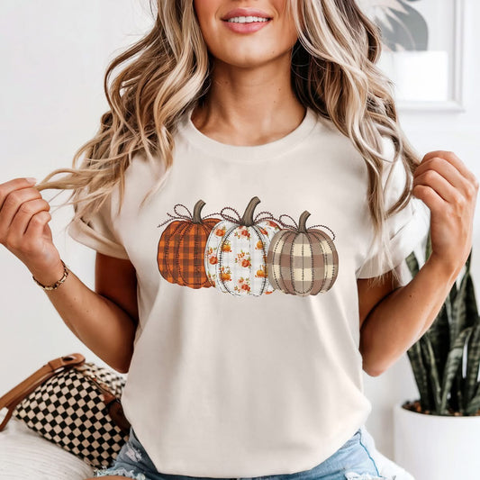 Stitched with Love Pumpkin Tee - Fall Tee