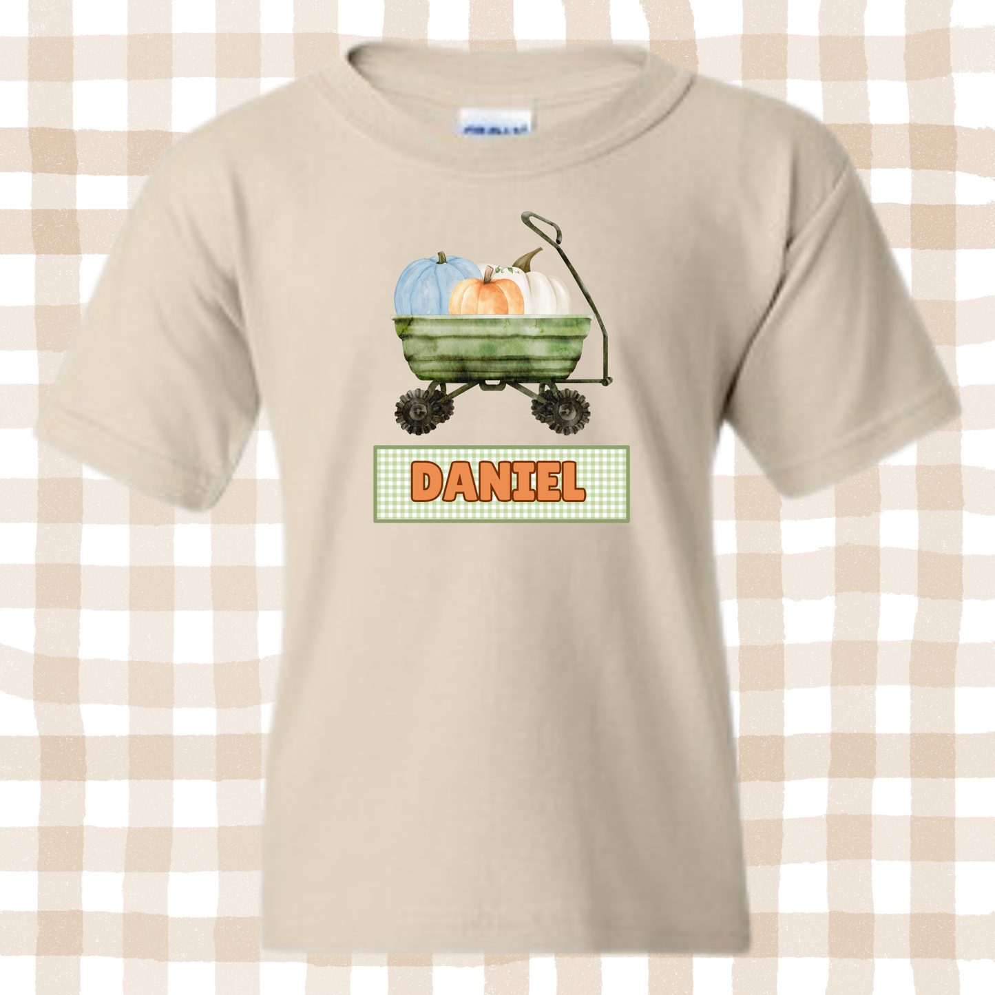 Personalized Pumpkin Wagon Tee - Fall Kids Tee