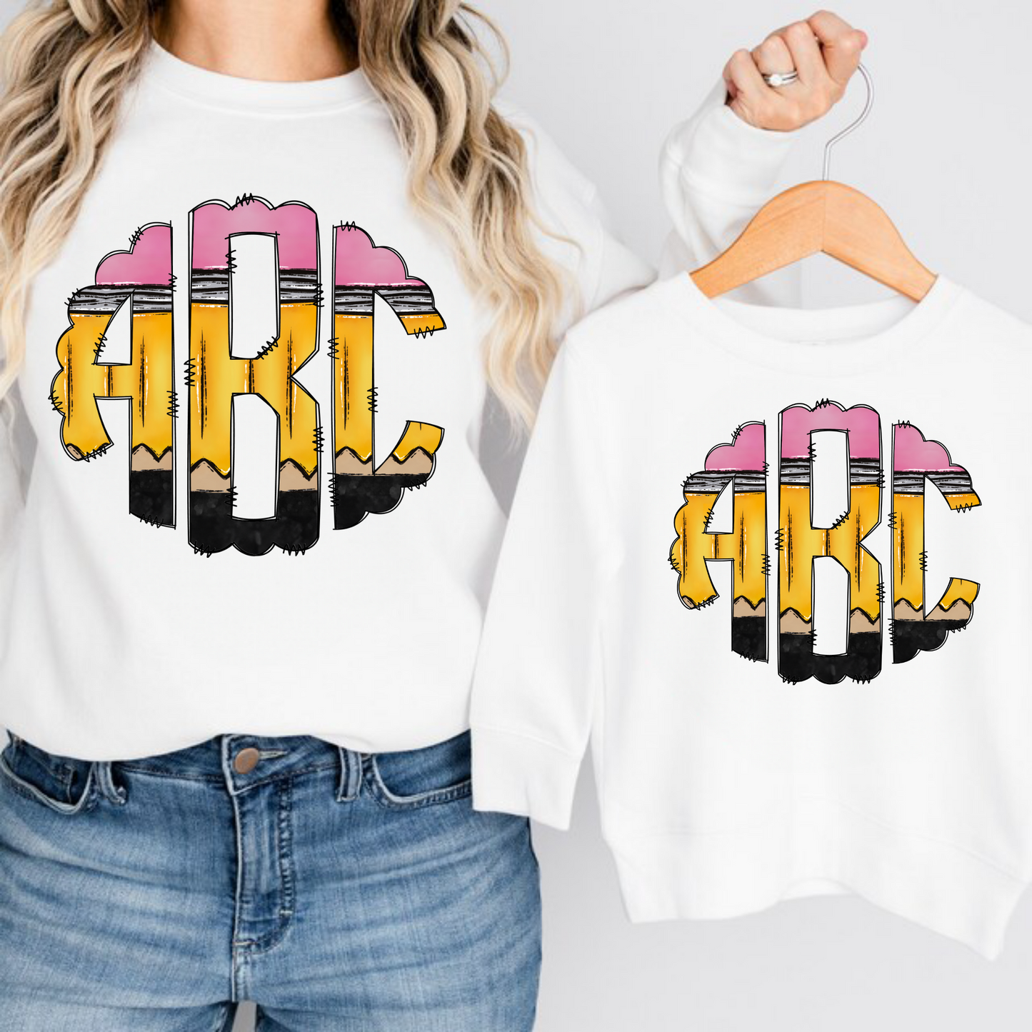 Pencil Me In Monogram - Back to School Tee