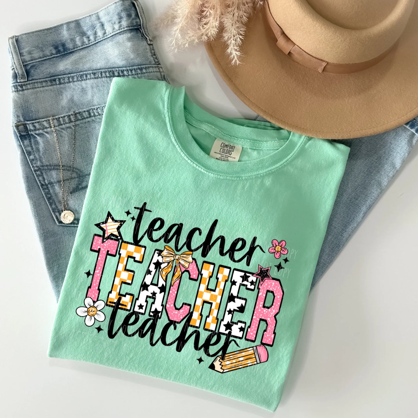 Pencils & Patterns Teacher - Back to School Tee