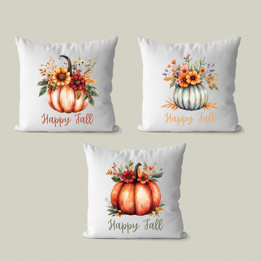 Fall Pumpkin Floral Pillows - Home Decor Pillow