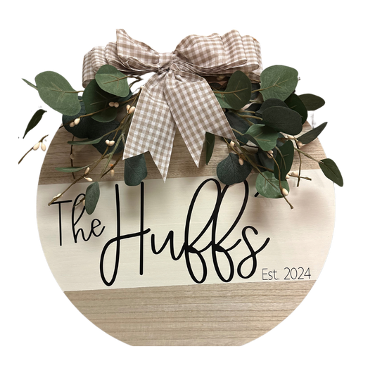 Custom Wooden Door Hanger – Personalized Sign with Name, Welcome, or Custom Text