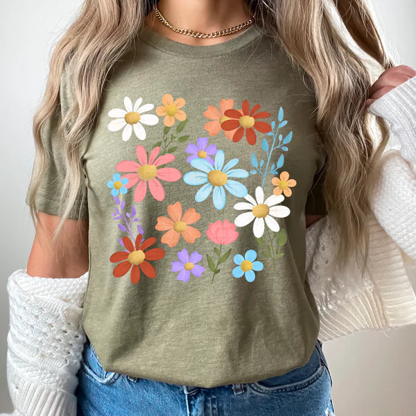 Multi Colored Daisy - Everyday Tee