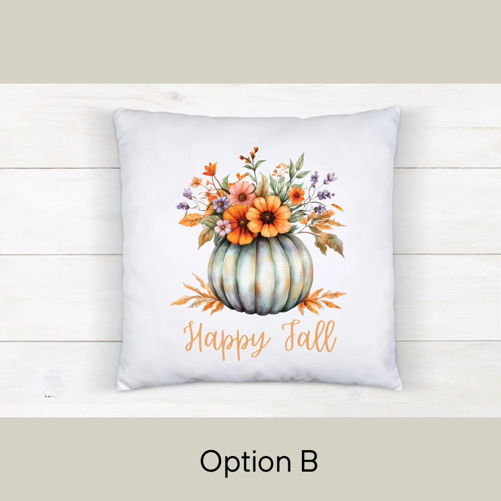 Fall Pumpkin Floral Pillows - Home Decor Pillow