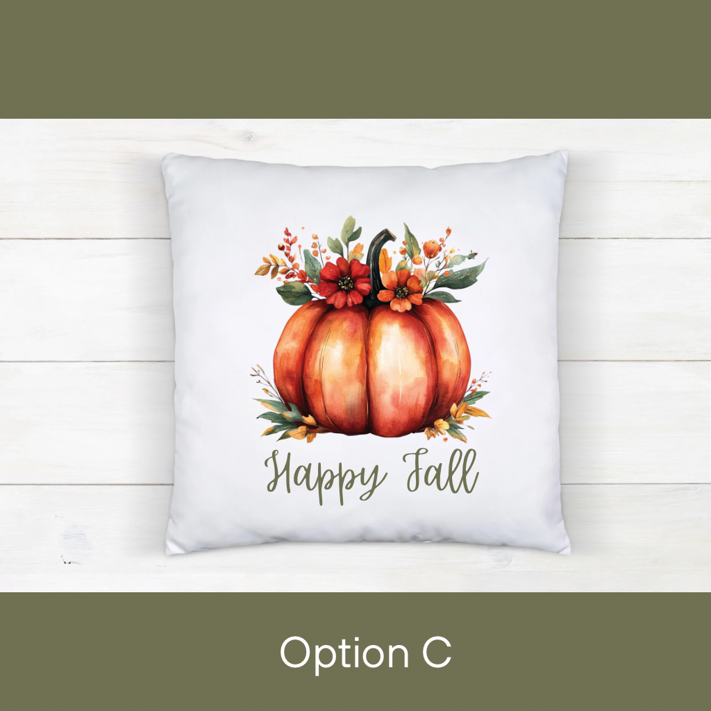 Fall Pumpkin Floral Pillows - Home Decor Pillow